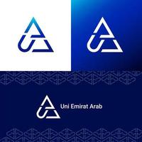 conceito de logotipo de design de marca de letra azul tema vetor