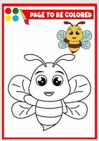 livro de colorir para crianças. abelha fofa vetor