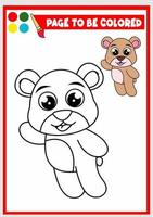 livro de colorir para crianças. vetor de urso fofo