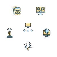 conjunto de ícones de tecnologia de rede. elementos de vetor de símbolo de pacote de tecnologia de rede para web infográfico