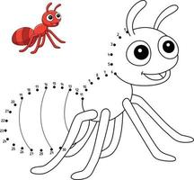 página para colorir isolada de formigas ponto a ponto para crianças vetor