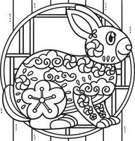desenho de mandala de coelho ano do coelho para colorir vetor