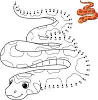 desenho de cobra de milho isolada ponto a ponto para colorir vetor