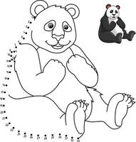 página para colorir isolada de panda ponto a ponto para crianças vetor