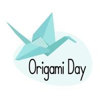 dia do origami, ideia para pôster, banner, panfleto ou cartão postal vetor