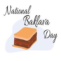 dia nacional da baklava, ideia para decoração de pôster, banner, panfleto, cartão postal ou menu vetor