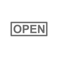 ícone de carimbo de borracha aberto vetor eps10 cinza isolado no fundo branco. carimbo de borracha aberto ou símbolo de selo em um estilo moderno simples e moderno para o design do seu site, logotipo e aplicativo móvel