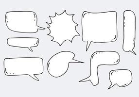 conjunto de vetor de preto esboço quadrinhos fala bubbles.bubble diálogo doodle vector linha mensagem .vector ilustração.