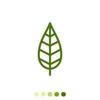 ícone linear de folha verde simples. vetor