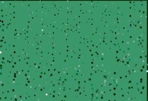 modelo de vetor verde claro com cristais, círculos, quadrados.