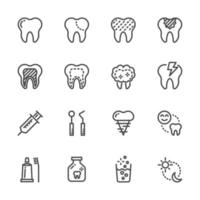 conjunto de ícones de pictograma de atendimento odontológico