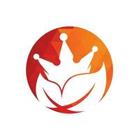 design de logotipo de vetor de coroa de folha. modelo de design de logotipo da empresa de terapia de coroa de folha verde.