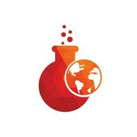 ilustração de modelo de logotipo de laboratório mundial. design de ícone do logotipo do laboratório globo. vetor