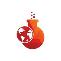 ilustração de modelo de logotipo de laboratório mundial. design de ícone do logotipo do laboratório globo. vetor