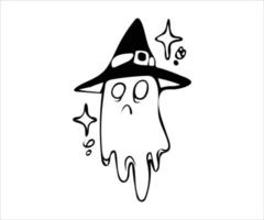 ilustração em vetor silhueta de halloween. abóbora de halloween. elemento de design de doodle místico desenhado à mão uma magia e feitiçaria.