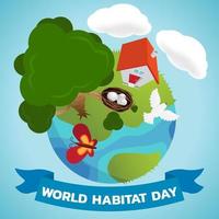 design do dia mundial do habitat vetor