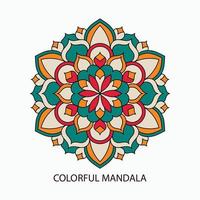 arte de mandala colorida vetor