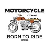 motocicleta personalizada garagem ilustração gráfica arte vetorial design de t-shirt vetor