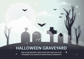 Dark Halloween Cemitério Ilustração vetorial vetor
