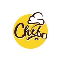 logotipo de vetor de comida de restaurante chef