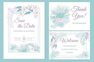 design de cartão de convite de casamento, convite floral, cores pastel suaves vetor