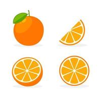 ícone plano laranja de vetor. simples laranja cítrico estilo de vida símbolo saúde desenhos animados comida