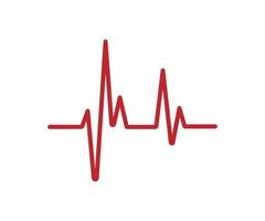 linha de batimento cardíaco vermelho isolada no fundo branco. ícone de batimento cardíaco. eps10 vetor