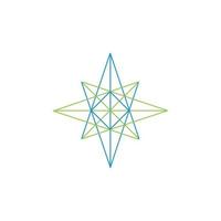 logotipo da estrela da bússola de linha vetor