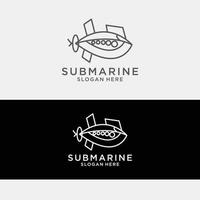 modelo de ícone de design de logotipo submarino vetor