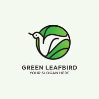 imagem de vetor de ícone de logotipo de pássaro de folha verde