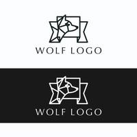 modelo de ícone de design de logotipo de lobo vetor