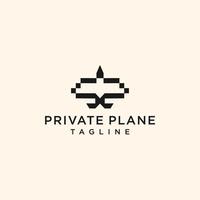 design de ícone de logotipo de avião privado vetor