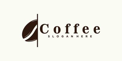 design de logotipo de café para ícone de cafeteria com vetor premium de conceito criativo