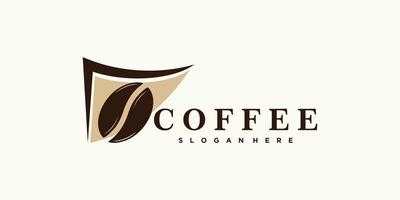 design de logotipo de café para ícone de cafeteria com vetor premium de conceito criativo