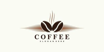 design de logotipo de café para ícone de cafeteria com vetor premium de conceito criativo