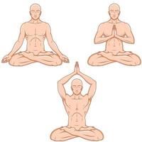 desenho vetorial de homem fazendo ioga vetor