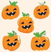 coleção de abóboras de halloween vector