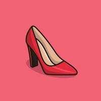 ilustração de ícone de vetor de sapatos de salto alto feminino vermelho. beleza e moda, salto alto, calçados, beleza, moda, design de calçados, celebração de eventos, salto alto.