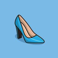 ilustração de ícone de vetor de sapatos de salto alto feminino azul. beleza e moda, salto alto, calçados, beleza, moda, design de calçados, celebração de eventos, salto alto.