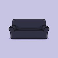 sofá, poltrona para ilustração de ícone vetorial de sala de estar. confortável, descanso, móveis, sofá-cadeira, tampo de cadeira, davenport, poltrona macia, equipamento. vetor