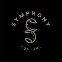 design de logotipo de sinfonia de letra inicial de beleza vetor