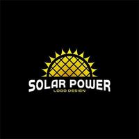 design moderno do logotipo do sol do painel solar vetor