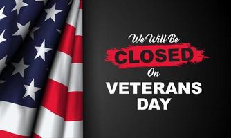 pôster do dia do veterano. honrando todos os que serviram. ilustração do dia do veterano com bandeira americana e soldados vetor