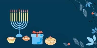 cartão de hanukkah e design de banner vetor