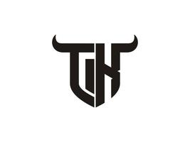 design inicial do logotipo do touro tk. vetor