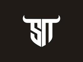 design inicial do logotipo do sn bull. vetor