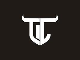 design inicial do logotipo do touro tl. vetor