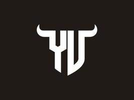 design inicial do logotipo do touro yv. vetor