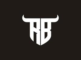 design inicial do logotipo do touro rb. vetor