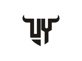 design inicial do logotipo do touro uy. vetor